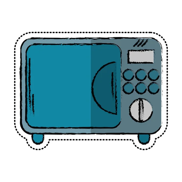 Dibujos animados microondas electrodomésticos de diseño — Vector de stock
