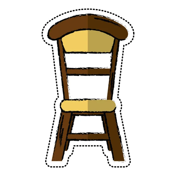 Diseño vintage silla de madera de dibujos animados — Vector de stock