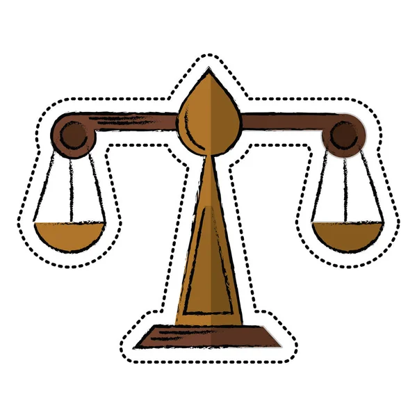 Cartoon Justitie Schaalsymbool wet — Stockvector