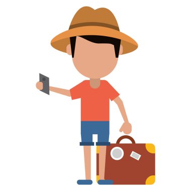 bavul pasaportu ile seyahat adam