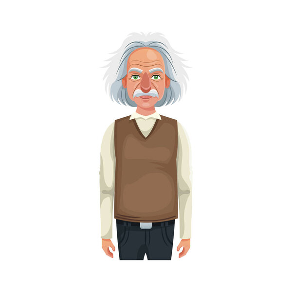 scientist man cartoon icon