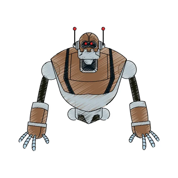 Робот мультфільм значок — стоковий вектор
