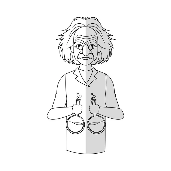 Cientista homem desenho animado ícone — Vetor de Stock