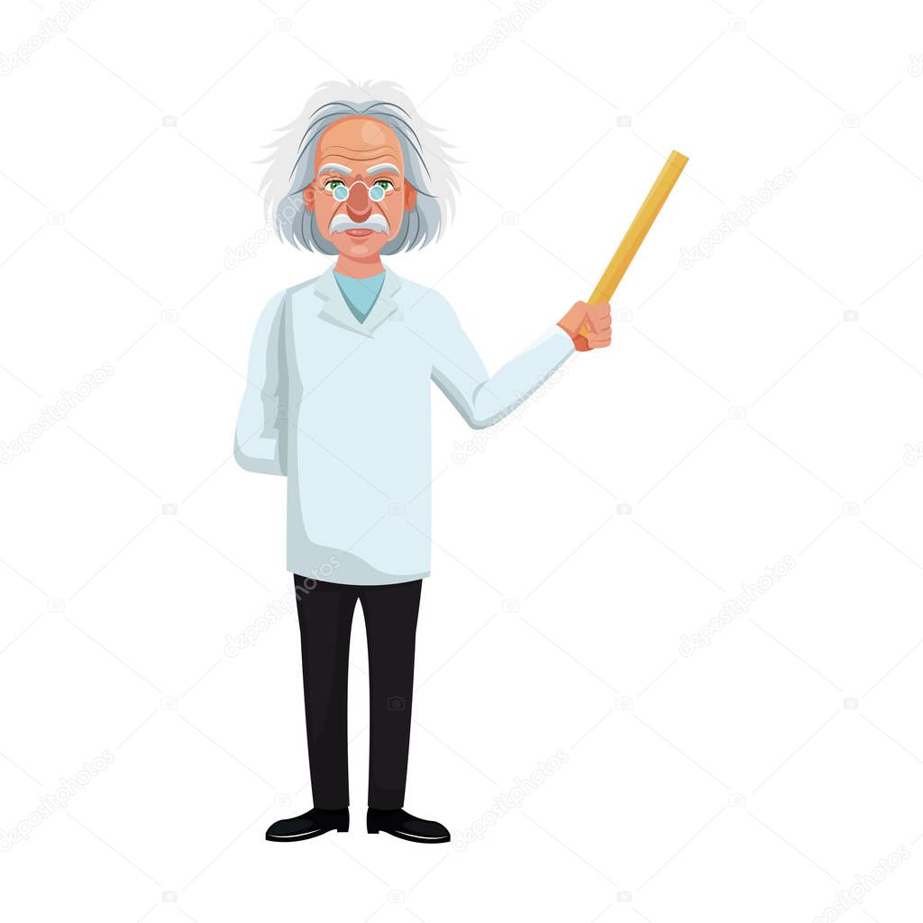 scientist man cartoon icon