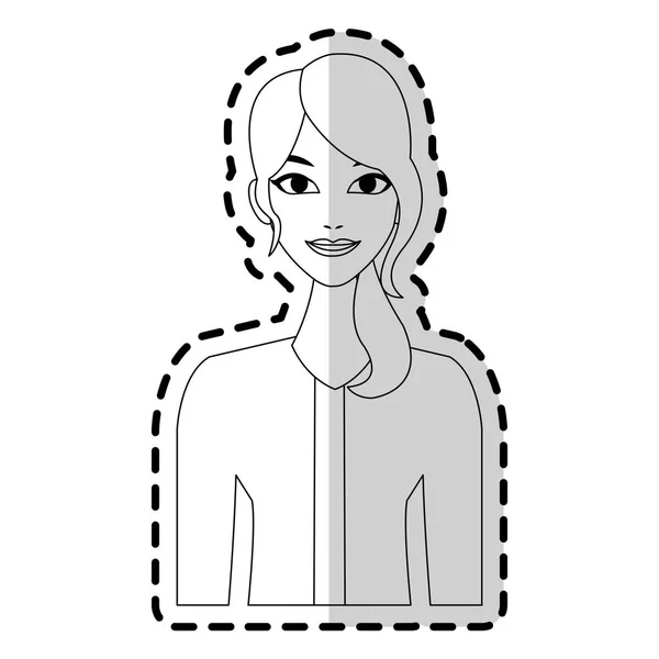 Pretty young woman icon image — Stock Vector