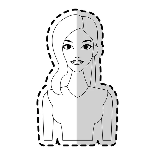 Pretty young woman icon image — Stock Vector
