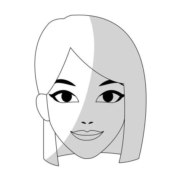 Imagen icono mujer joven bonita — Vector de stock