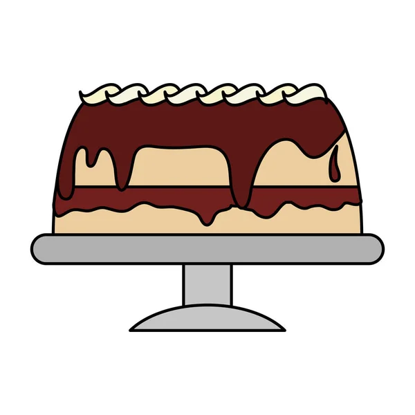 Schokolade Kuchen Gebäck Symbol Bild Gebäck Symbol Bild — Stockvektor