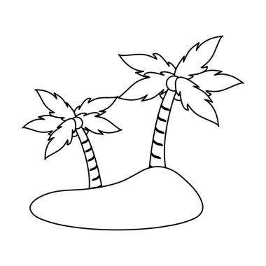 palmiye ağaçları simge görüntüsü ile bir ada