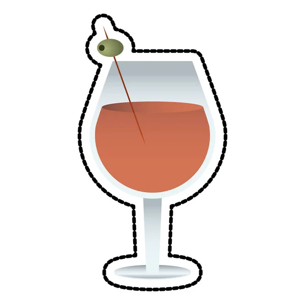 Cocktail in verschönertem Glas-Ikone-Image — Stockvektor