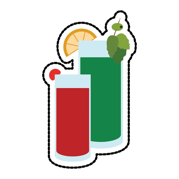 Cocktail in embellished glass icon image — Stock Vector