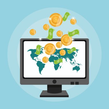 Online alışveriş veya e ticaret ile ilgili simgeler resim