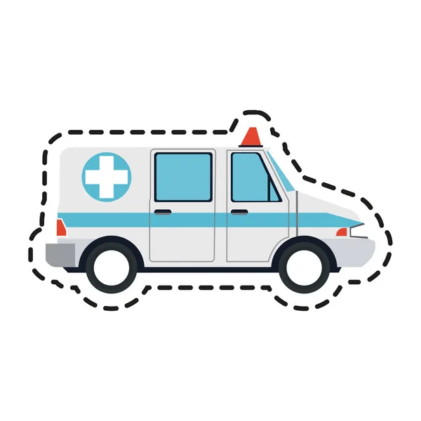 Imagem de ícone de visão lateral de ambulância —  Vetores de Stock