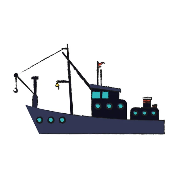 Icona della barca da pesca — Vettoriale Stock