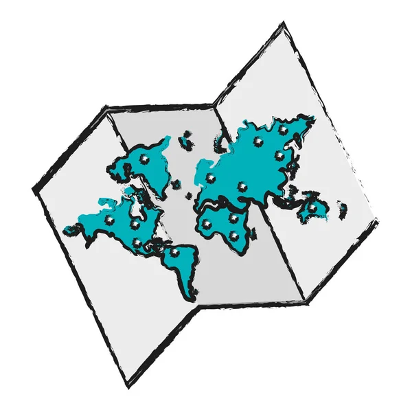Wereldkaart icoon — Stockvector