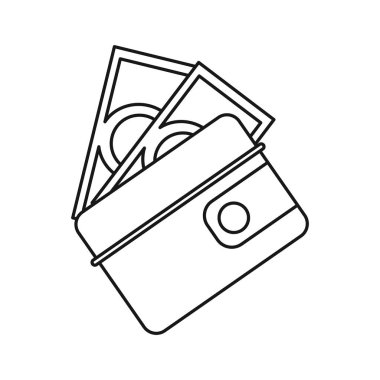 m-cüzdan Doları para nakit ince çizgi