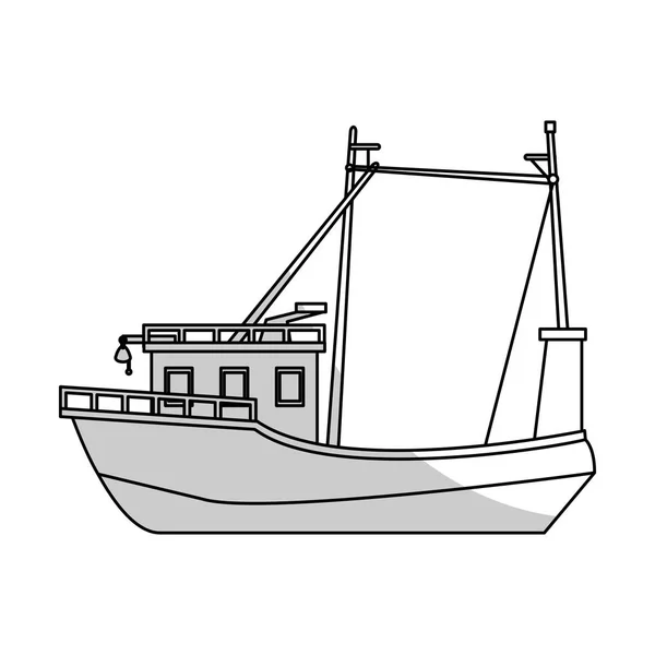 Fischerboot-Ikone — Stockvektor