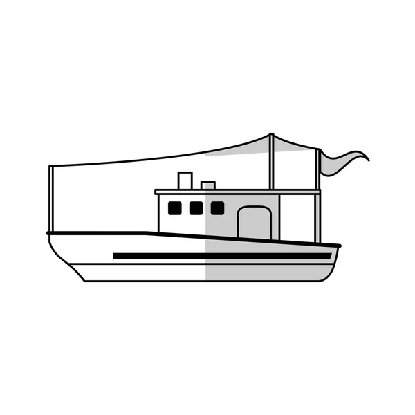 Icono del barco de pesca — Vector de stock