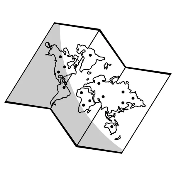 Світова карта значок — стоковий вектор