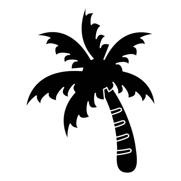 Palmera playa símbolo pictograma — Vector de stock