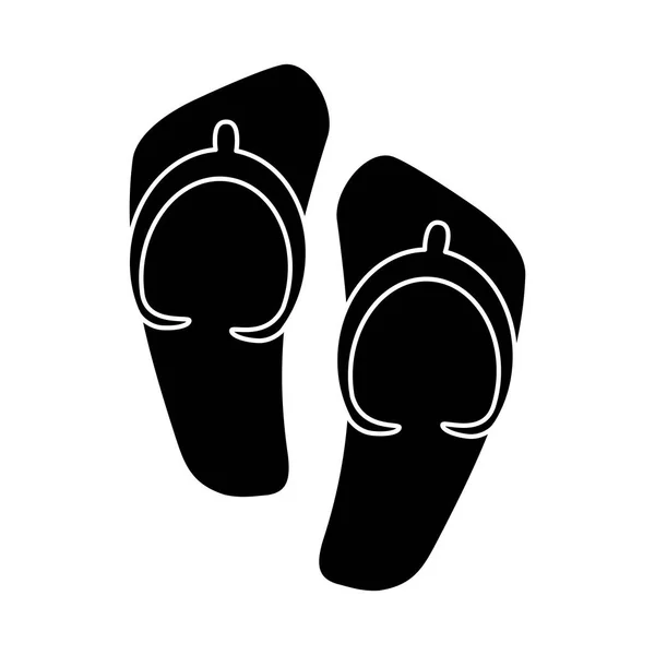 Flip flop sandalen strand pictogram — Stockvector