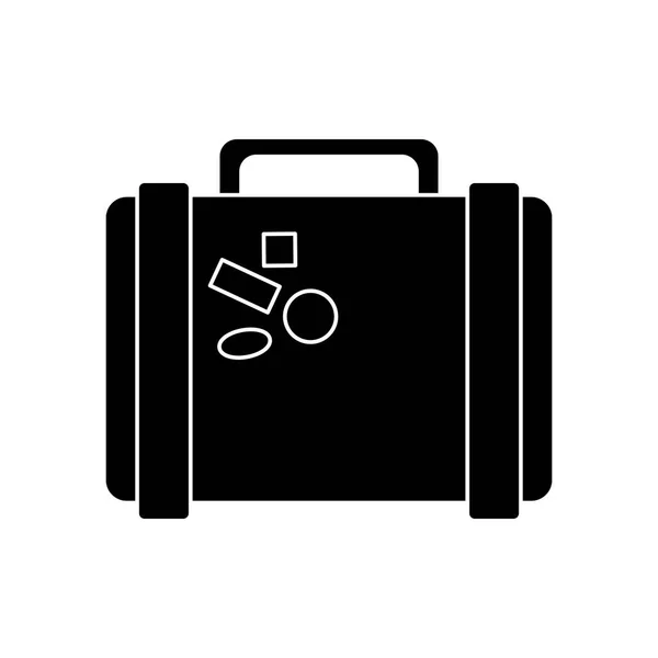 Voyage en valise avec pictogramme autocollant — Image vectorielle