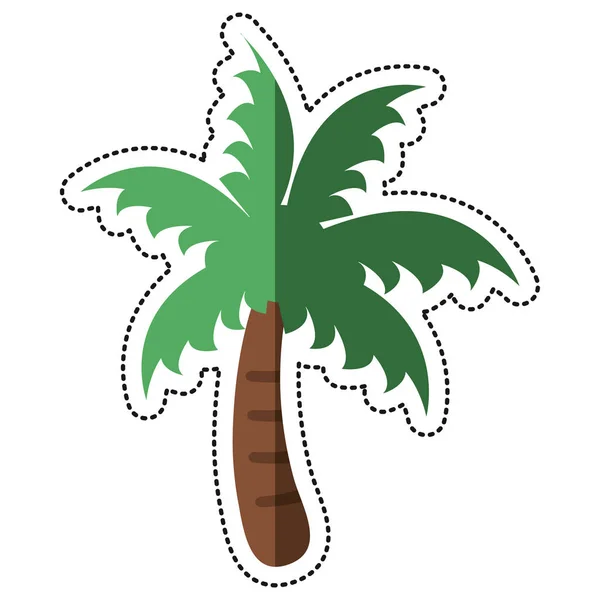Dessin animé palmier plage symbole — Image vectorielle