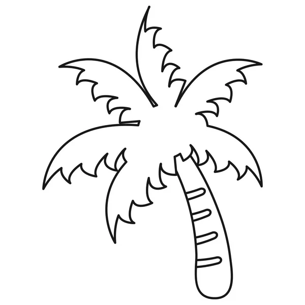 Palm boom strand symbool dunne lijn — Stockvector