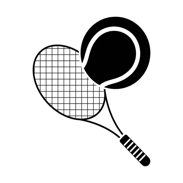 Tenis topu raket spor piktogram — Stok Vektör