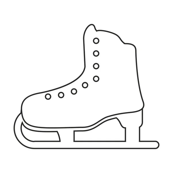Gelo skate esporte lazer linha fina — Vetor de Stock