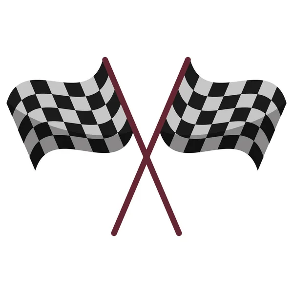 Crossed flag start racing design — Stock Vector