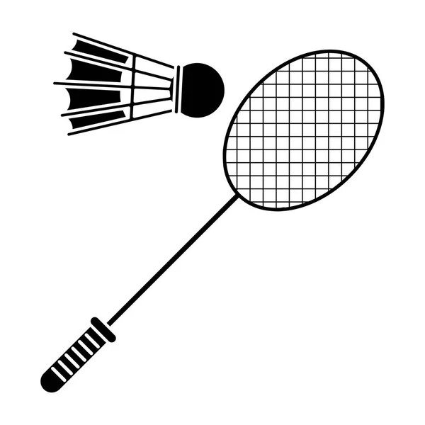 Badminton Raket raketle spor piktogram — Stok Vektör