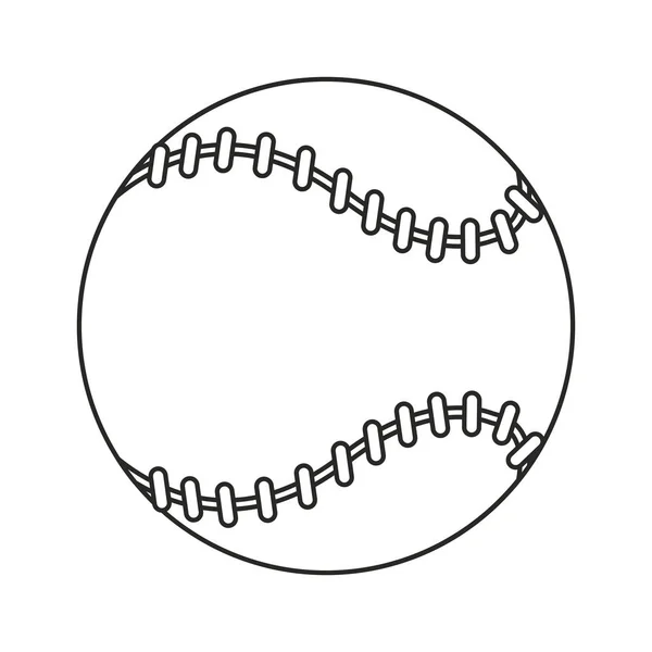 Μπάλα του μπέιζμπολ αθλητισμού παιχνίδι λεπτή γραμμή — Διανυσματικό Αρχείο