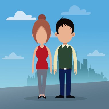 Çift sosyal kentsel arka plan