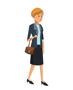 kadın şık takım elbise ve el çantası