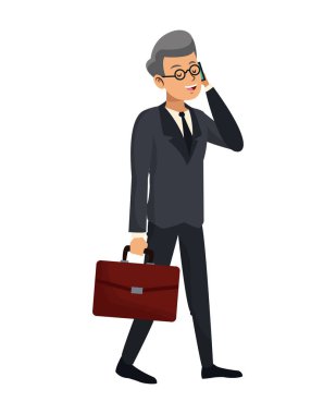 adam iş yaşlı konuşan akıllı telefon