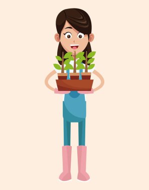 Çiftçi pot bitki çalışma