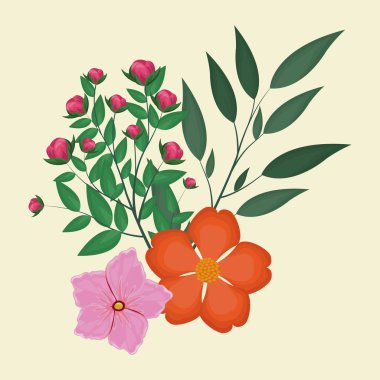 Nasturtium ve Sardunya bırakır doğal dekorasyon