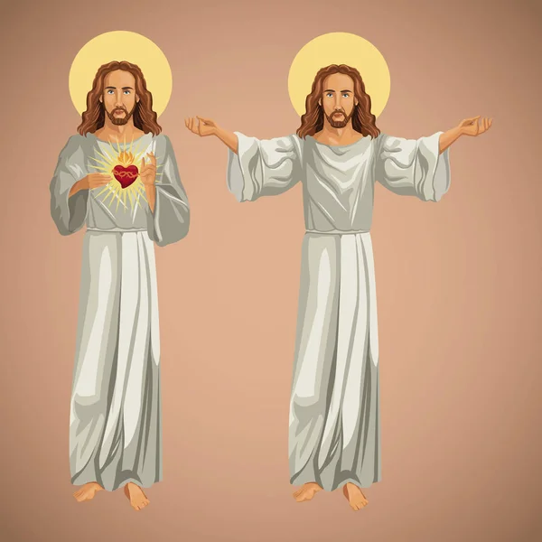 Dos imagen jesus christ cristianismo — Vector de stock