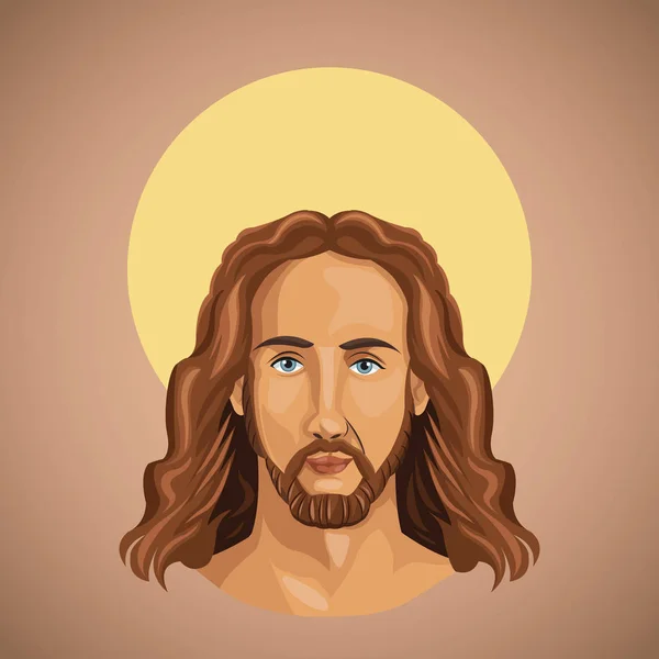 Retrato jesus cristo espiritualidade — Vetor de Stock
