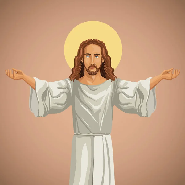 Jesus Cristo religiosa rezando imagem —  Vetores de Stock