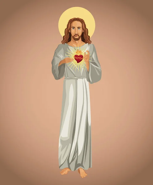 Jesucristo espíritu del corazón sagrado — Vector de stock