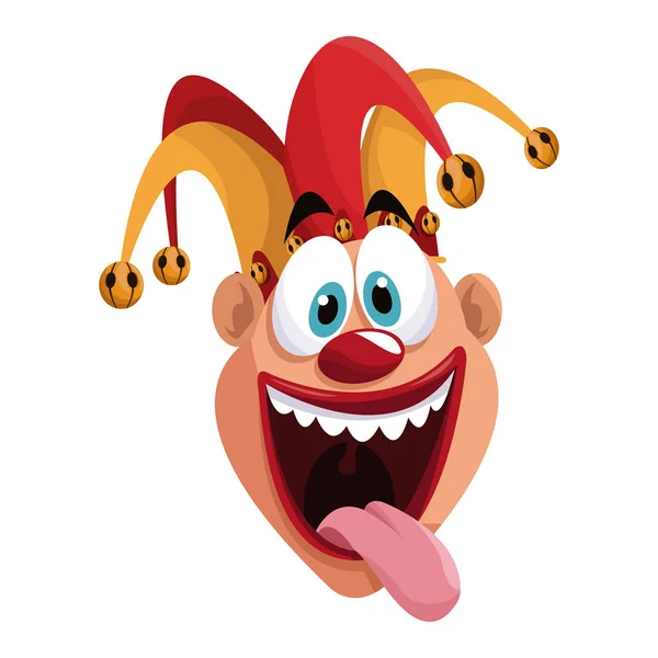 April fools day funny jester — Stock Vector