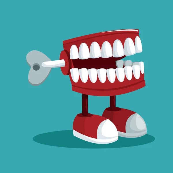 April fools day teeth practical joke — Stock Vector