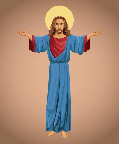 Jesus christ religious faith image — Stock Vector