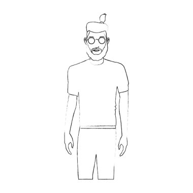 yakışıklı genç simgesi görüntü siyah çizgi