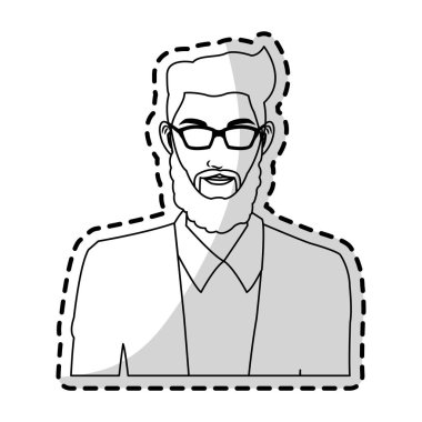 yakışıklı genç simgesi görüntü siyah çizgi