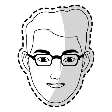 yakışıklı genç simgesi görüntü siyah çizgi