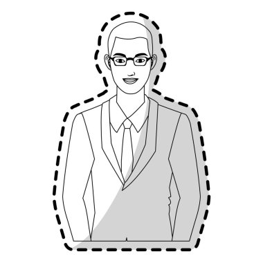 yakışıklı genç simgesi görüntü siyah çizgi