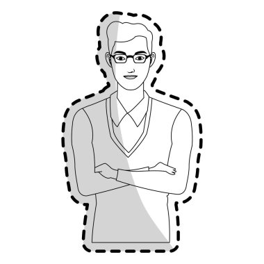 yakışıklı genç simgesi görüntü siyah çizgi